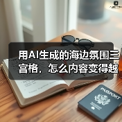 用AI生成的海边氛围三宫格，怎么内容变得越来越抽象了？