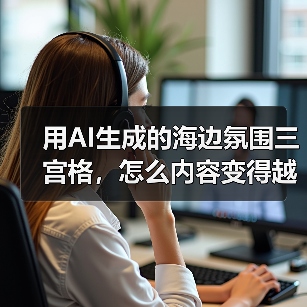 用AI生成的海边氛围三宫格，怎么内容变得越来越抽象了？（图2）