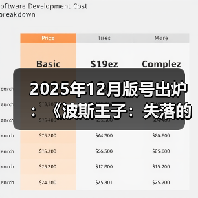 2025年12月版号出炉：《波斯王子：失落的王冠》过审